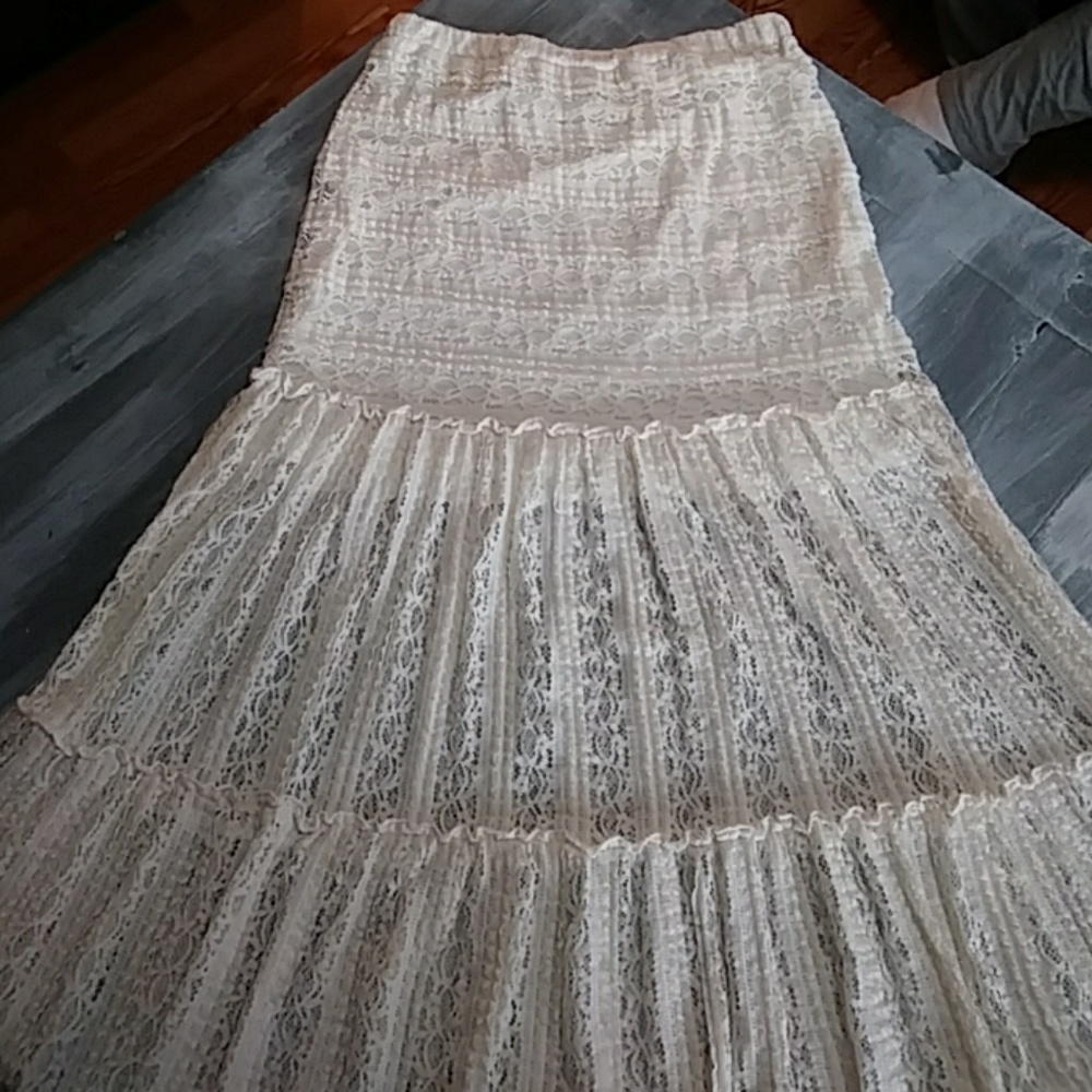 Cream colored lace skirt